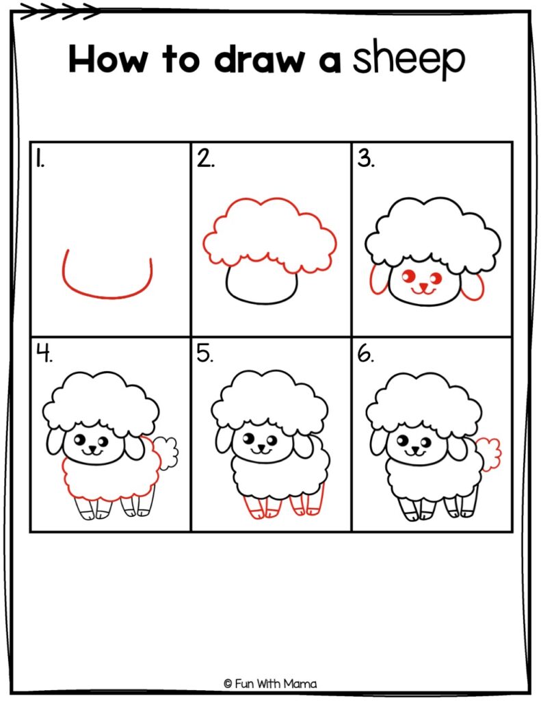 how to draw a sheep printable