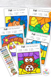 10 Fall Color By Number Free Printables