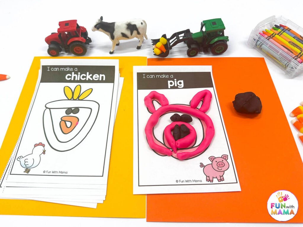 farm play dough mats