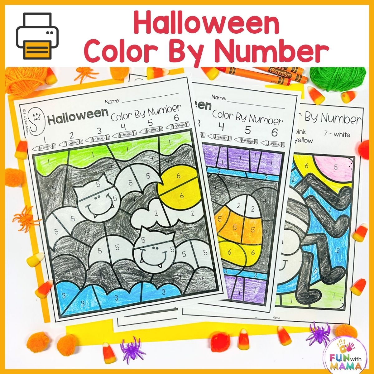 easy-color-by-number-worksheet-printable  Number worksheets, Color  worksheets, Kindergarten colors