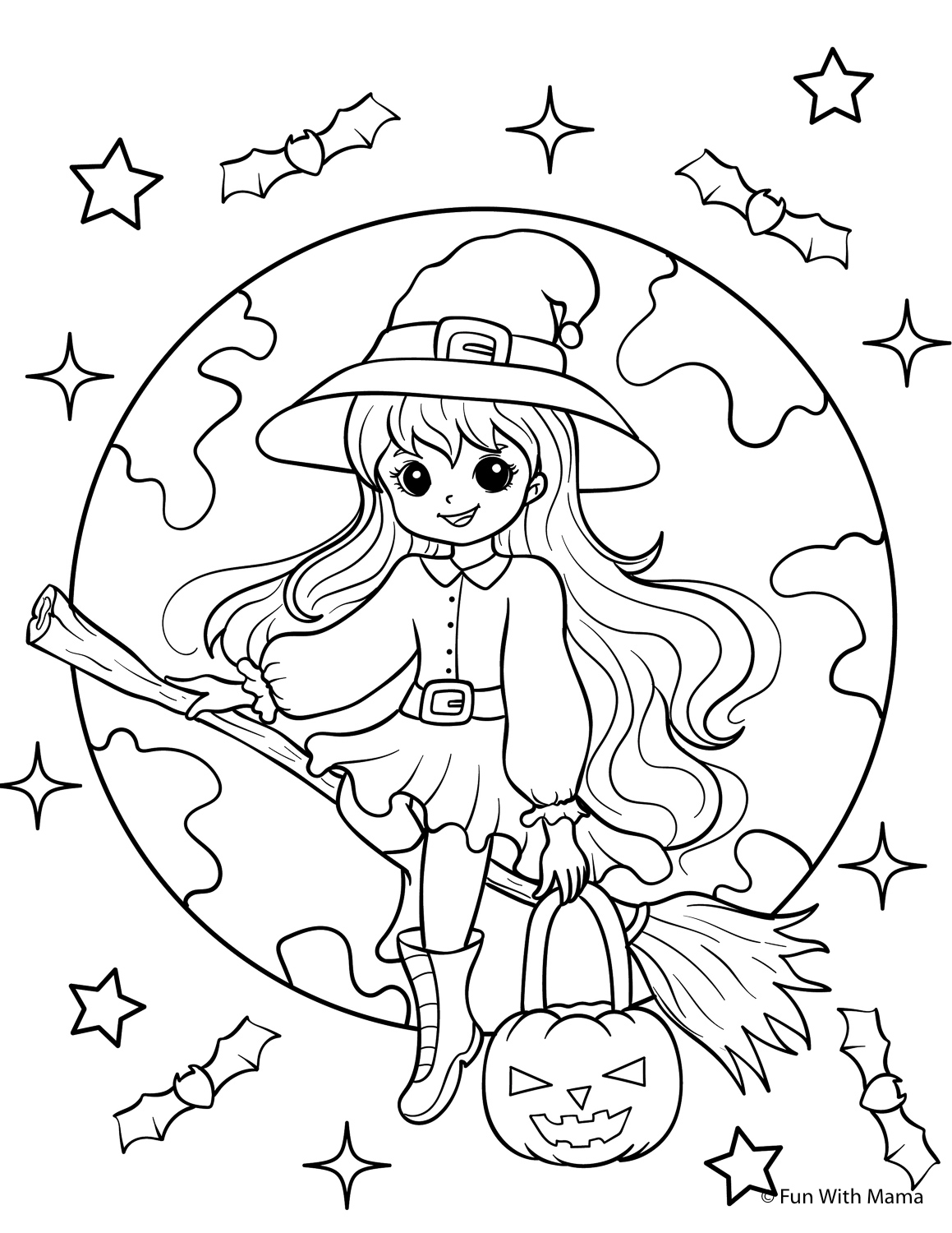 witch coloring page