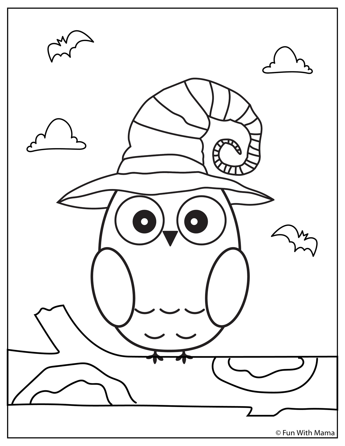 halloween owl coloring page