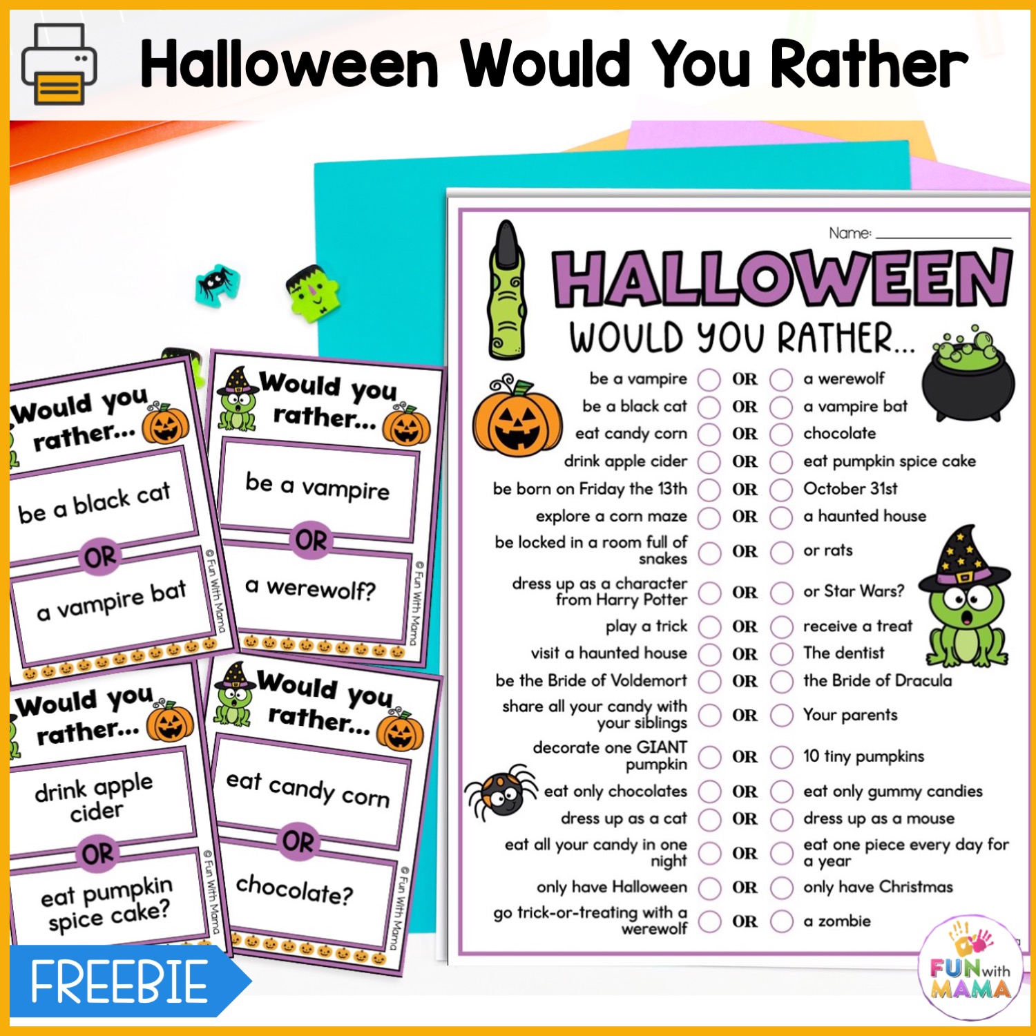 Halloween Would You Rather Questions for Kids