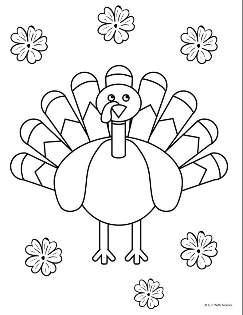 turkey coloring page for adults
