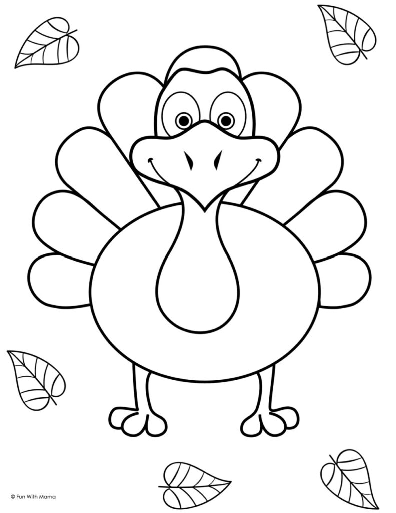 simple turkey coloring page