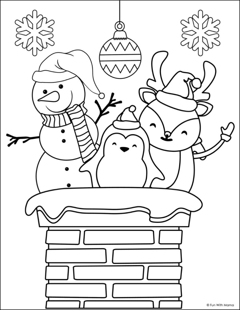 festive-chimney-penguins-coloring-page