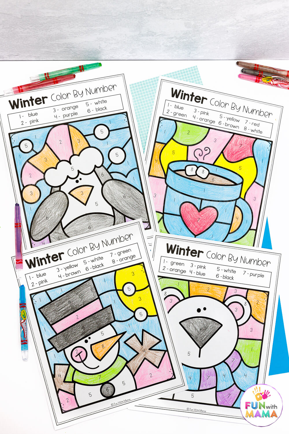 winter-color-by-number-free-printable-kids-polar-bear