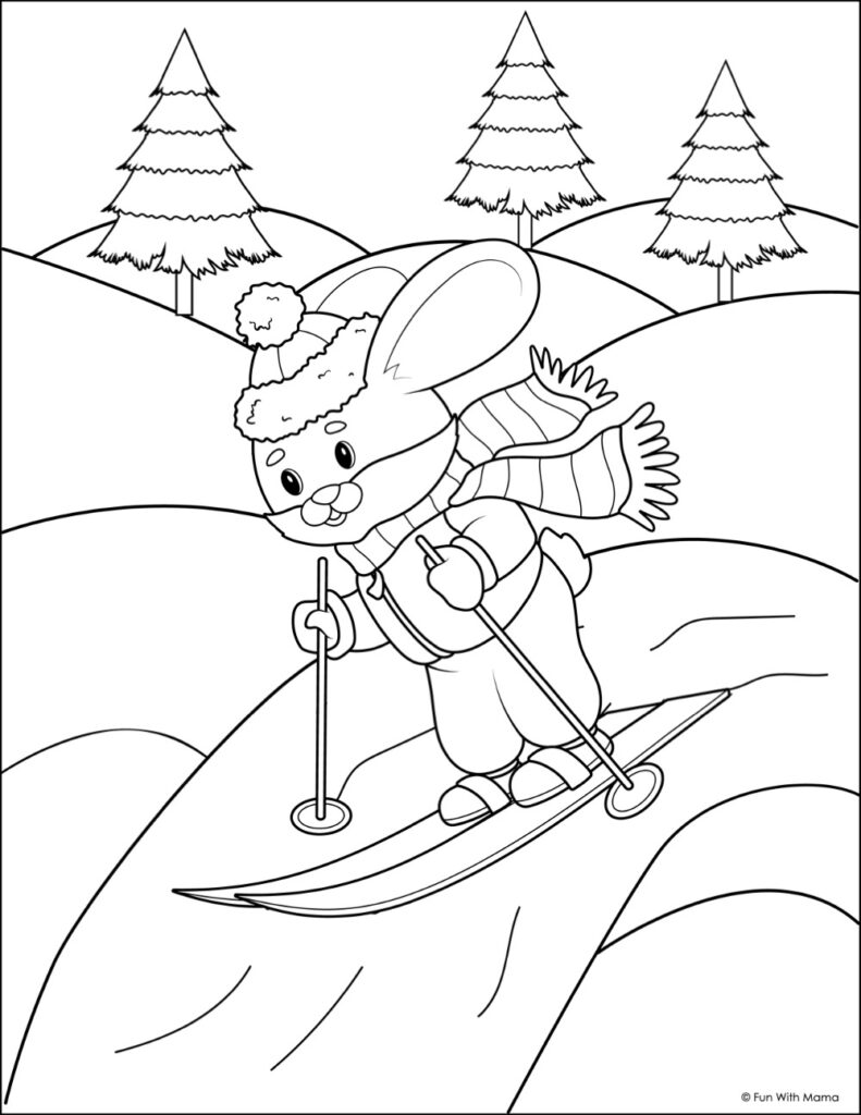 sleigh-in-winter-coloring-page