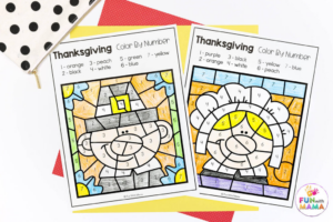 6 FREE Thanksgiving Color By Number Printables - Fun with Mama