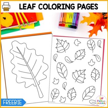 leaf coloring pages