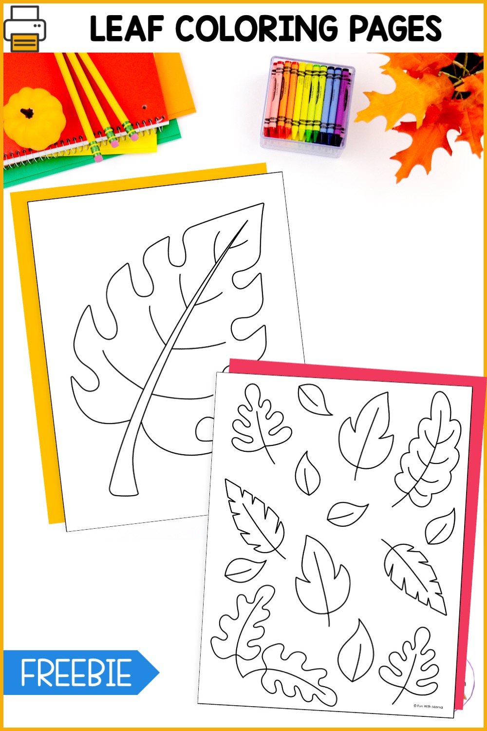 FREE Leaf Coloring Pages - Fun with Mama
