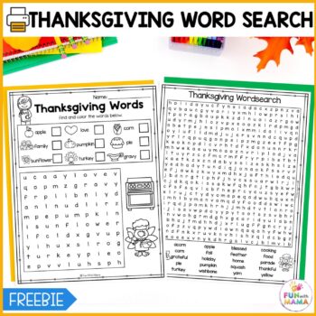 thanksgiving word search