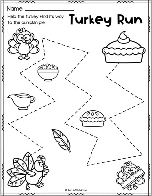 turkey tracing worksheet