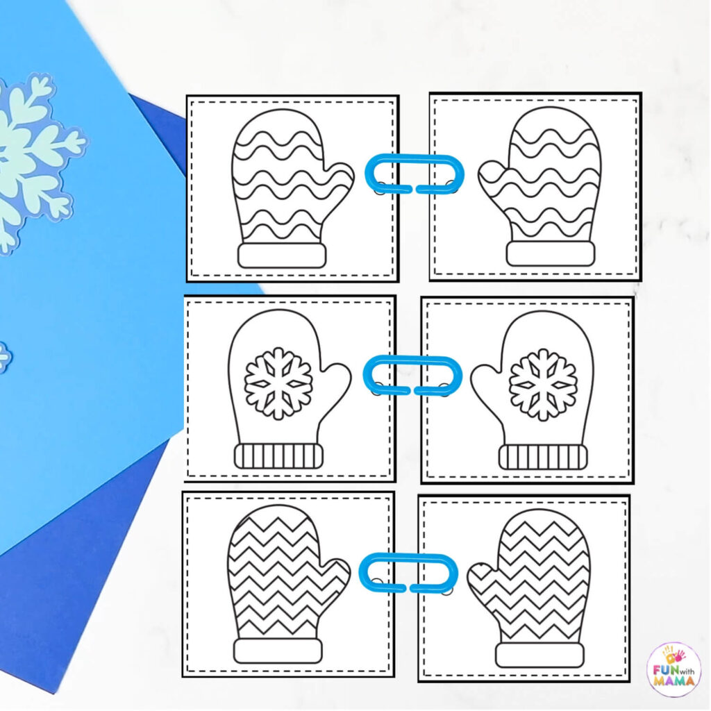 preschool-winter-activities-pack-matching-mittens