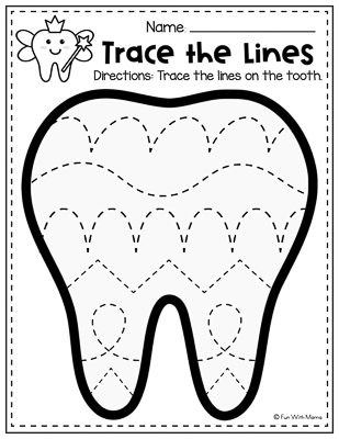 dental-health-tracing-worksheet