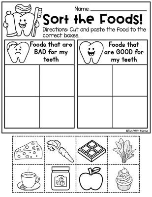 dental-health-sorting-worksheet