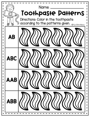 dental-health-patterns-worksheet