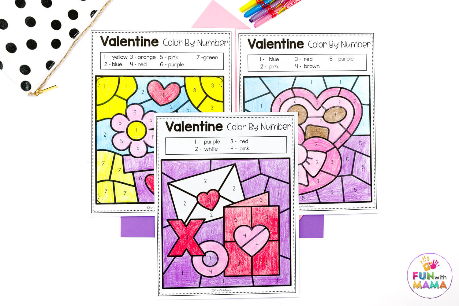 Valentine Color by Number for Kids