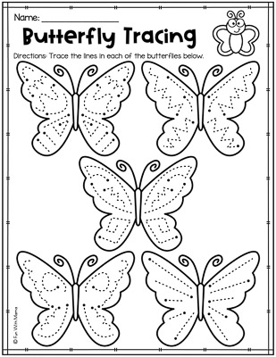 butterfly worksheet tracing