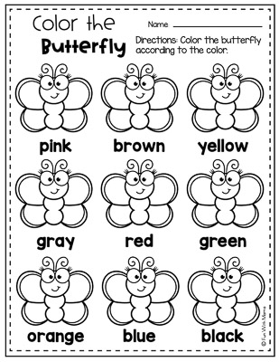 butterfly worksheet coloring