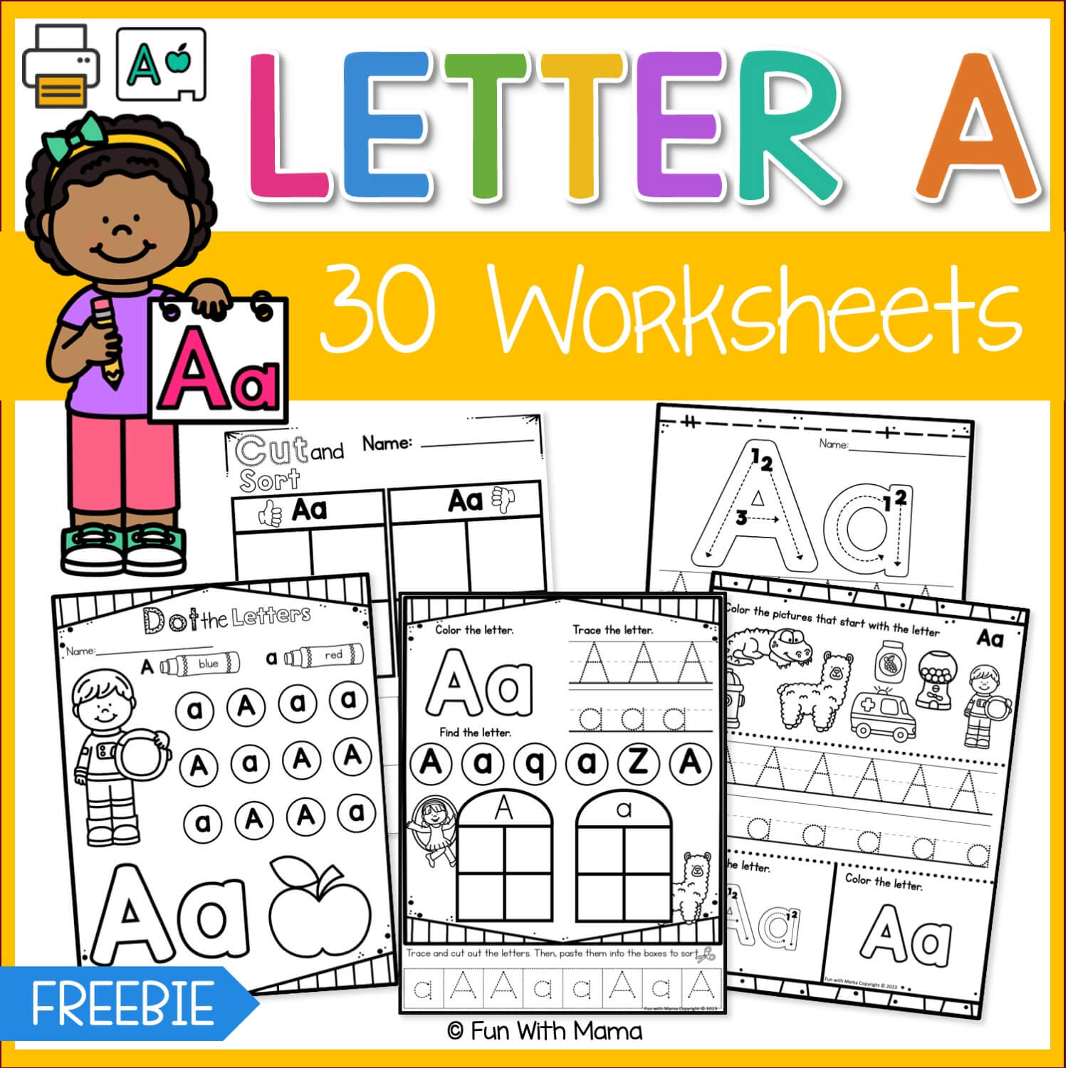 letter a worksheets