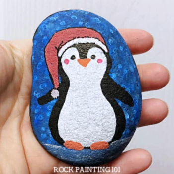 penguin-rock-painting