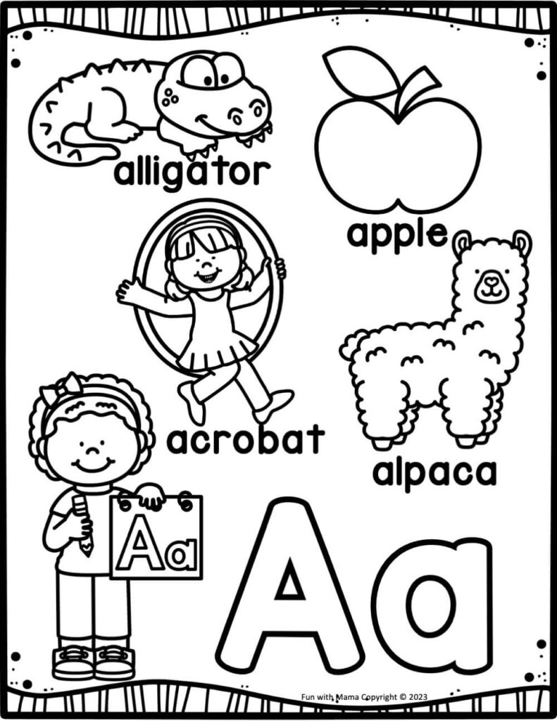 letter a coloring page worksheet