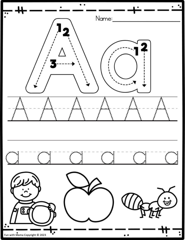 Free Letter A Worksheets For Preschool + Kindergarten - Fun with Mama