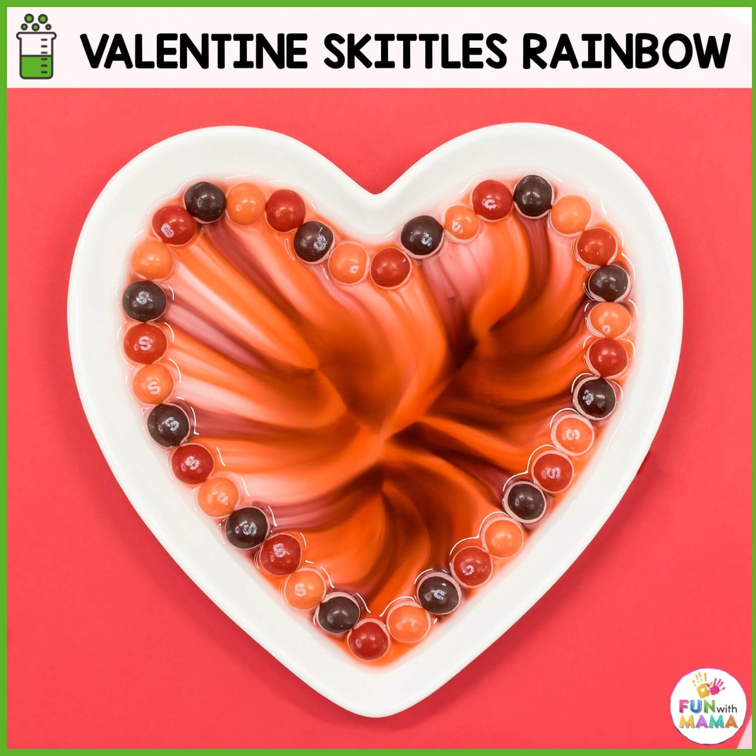 Valentine skittles science experiment