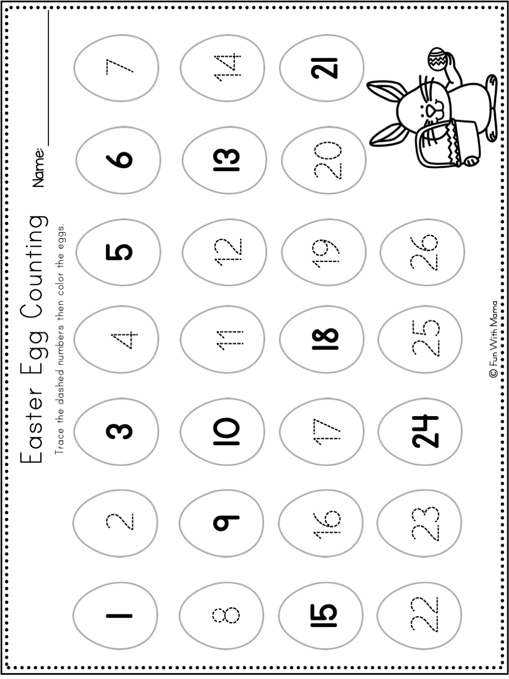 egg counting easter printable activities