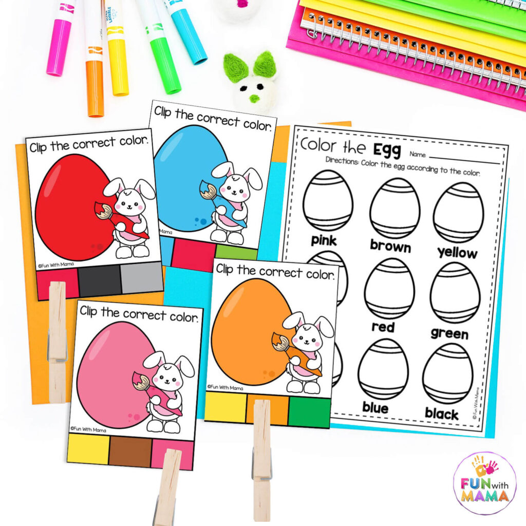 match the egg color activity for kids