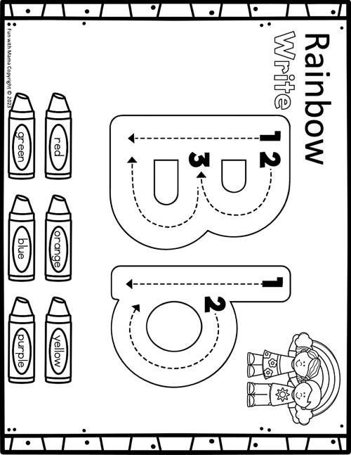 Rainbow write worksheet