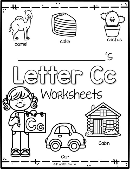 letter c worksheets cover page 
