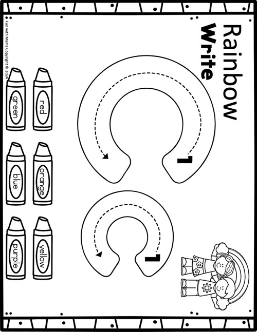 rainbow write activity for letter c