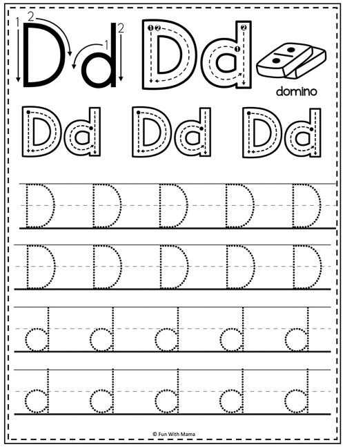 letter d tracing worksheets