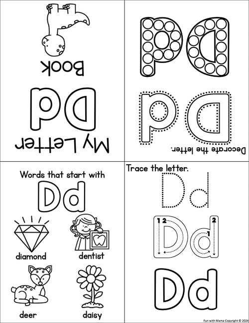 letter d worksheet for preschool