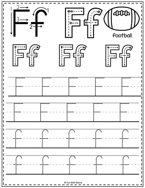 letter f tracing worksheets