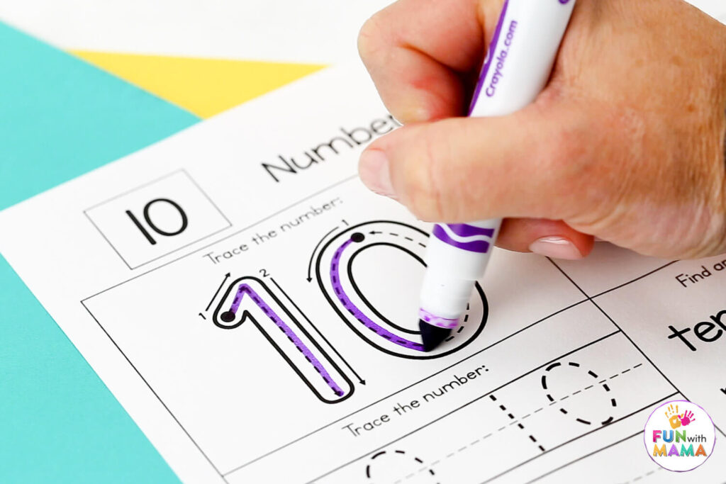 number tracing worksheet