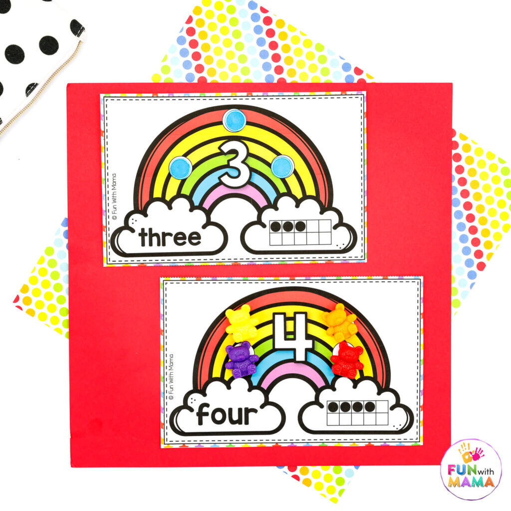 rainbow number cards