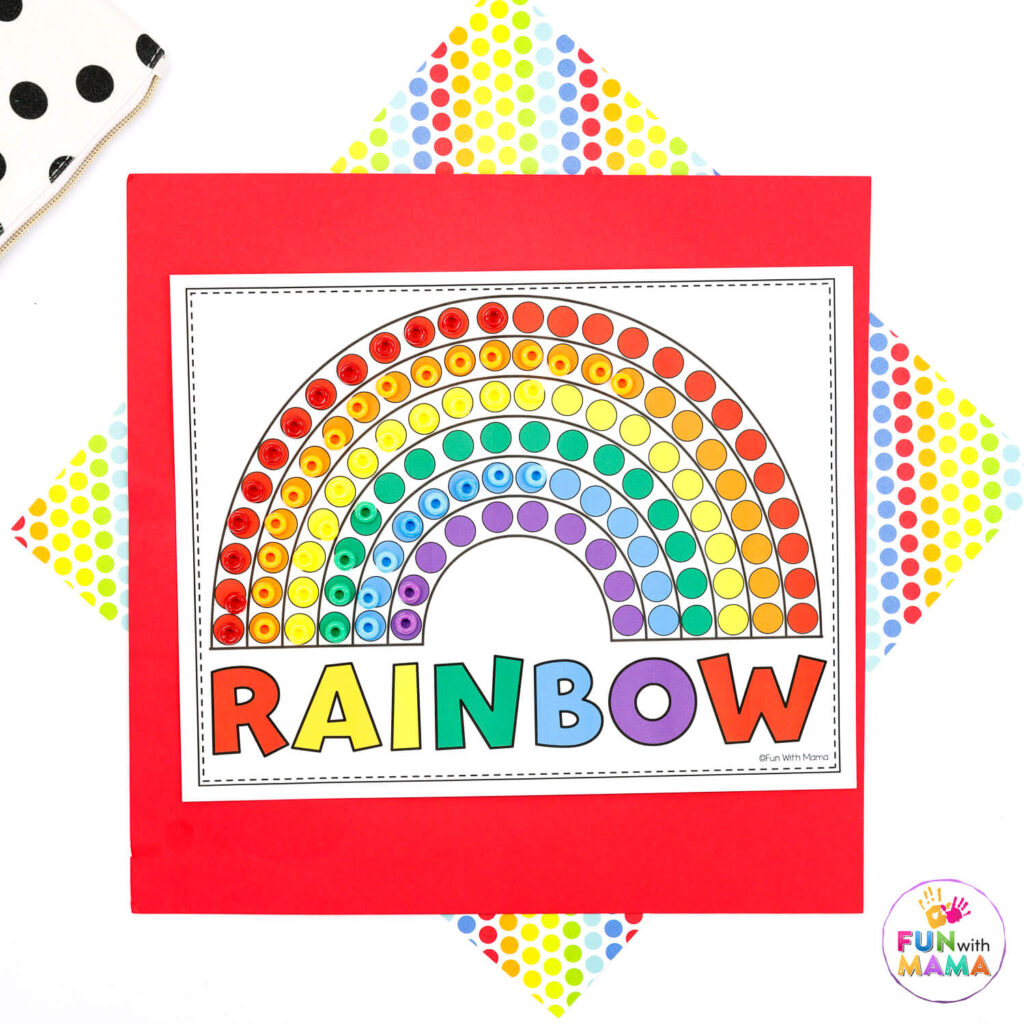 use pony beads to build a rainbow