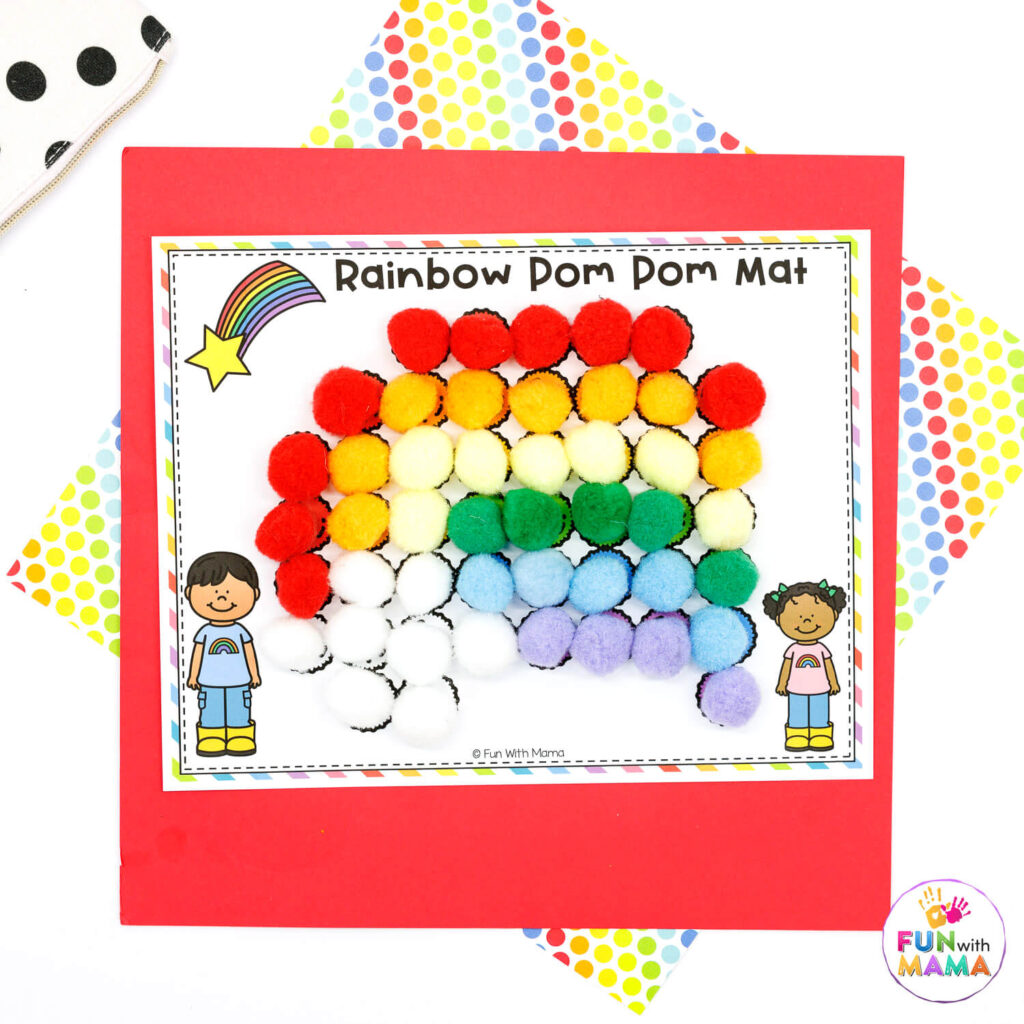 make a pom pom rainbow