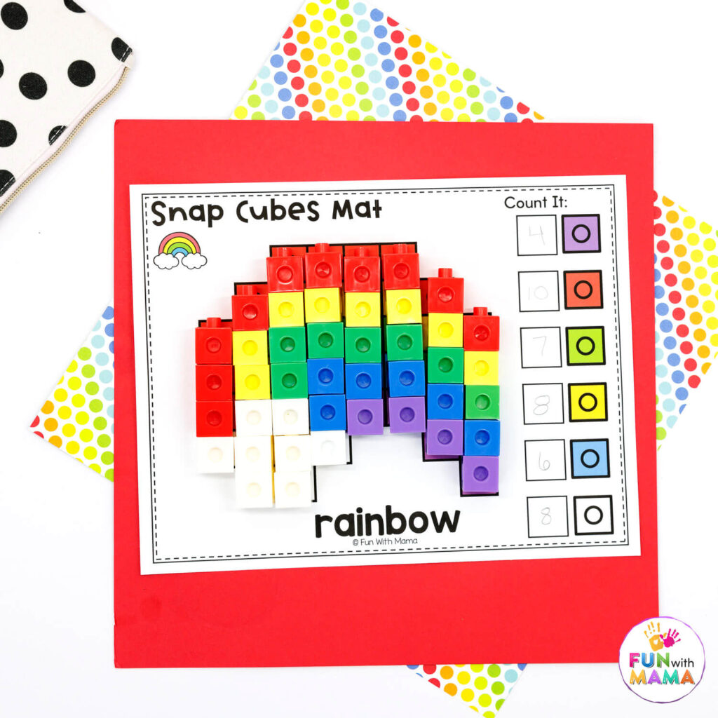 make a rainbow with counting cubes