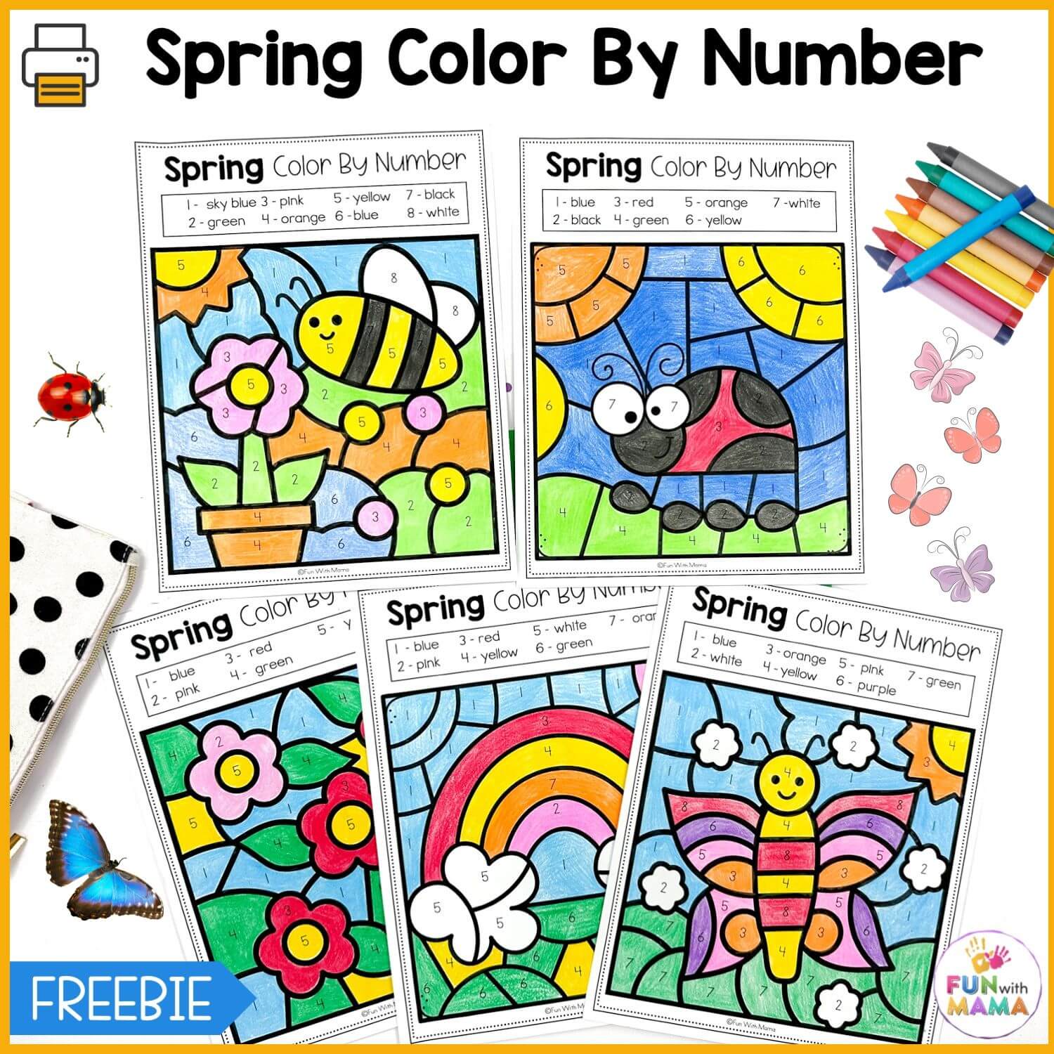 spring color by number