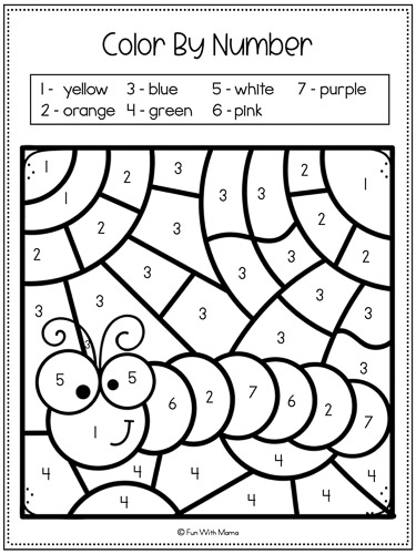 caterpillar color by number