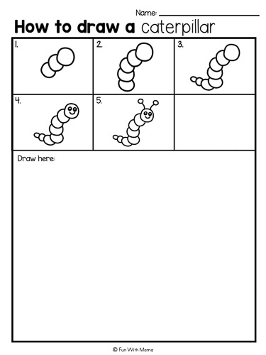 how to draw a caterpillar