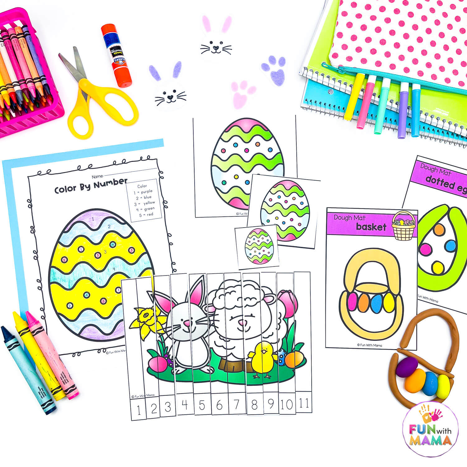 easter puzzles and color by number