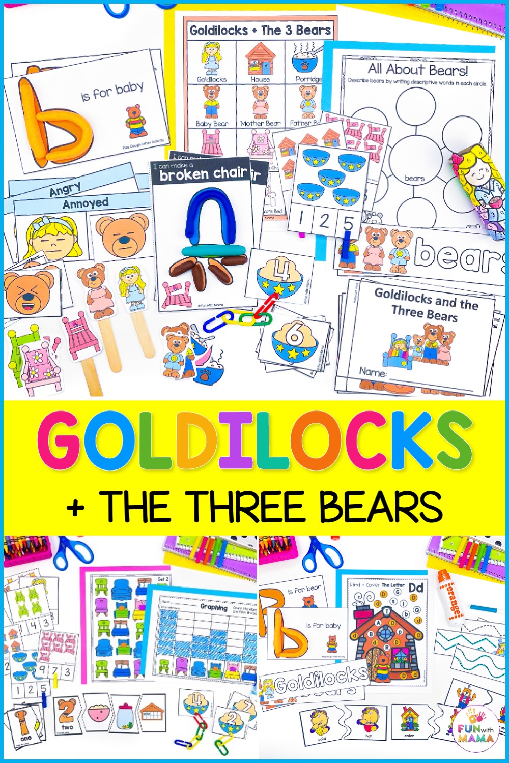 Goldilocks And The Three Bears Printable Pack - Fun with Mama