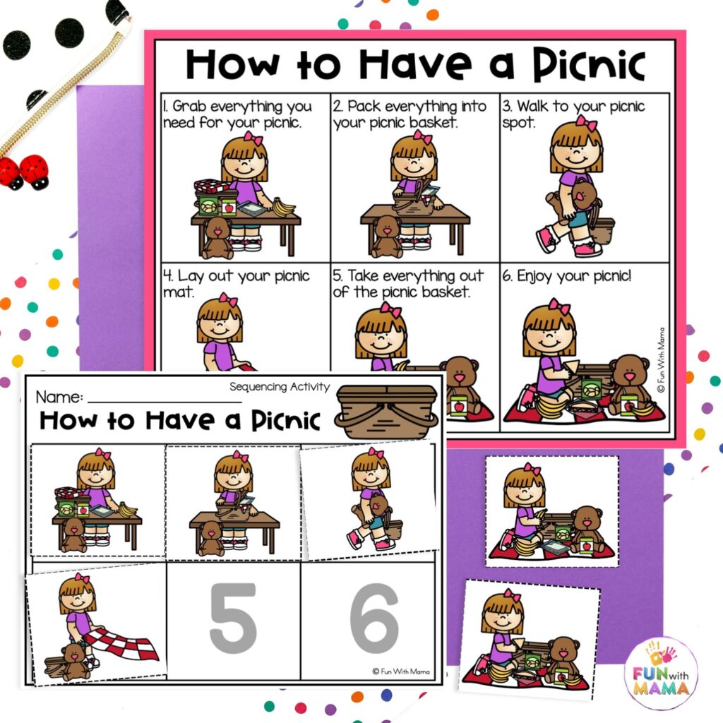 how to have a picnic sequencing activity