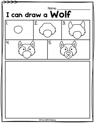 how to draw a wolf