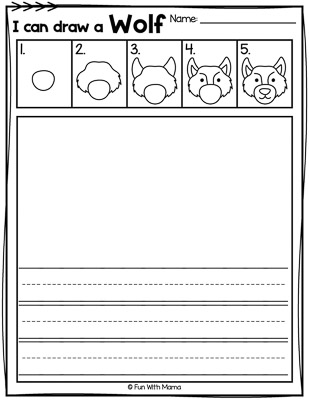 how to draw a wolf worksheet